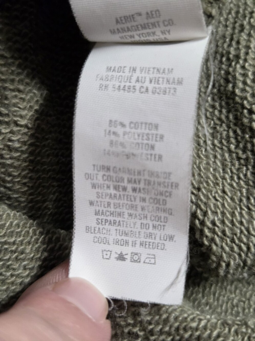 aerie Olive Green Distressed Hoodie - Picture 5 of 13
